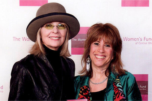 Diane Keaton and Sally Fingerett at fundraiser